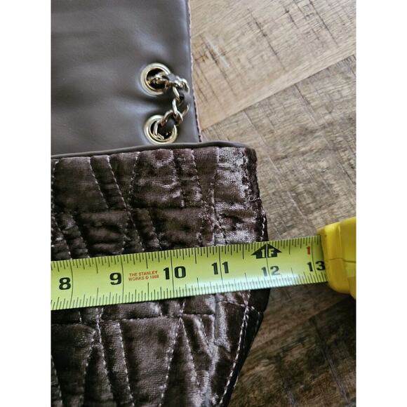 House Of Harlow 1960 NWT Brown Crushed Velvet Quilted Shoulder Bag Elegant - Picture 10 of 11